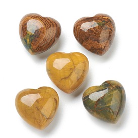 Natural Pietersite Heart Love Stone, Pocket Palm Stone for Reiki Balancing