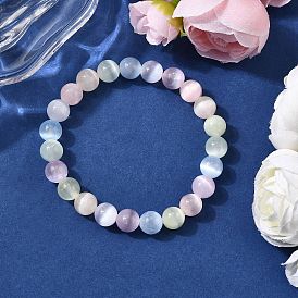 Браслеты из натурального селенита с круглыми бусинами для мужчин и женщин