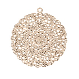 Латунные подвески, без кадмия, без никеля и без свинца, плоские круглые прелести, полый