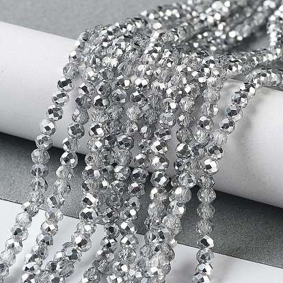 Half Plated Faceted Rondelle Glass Bead Strands