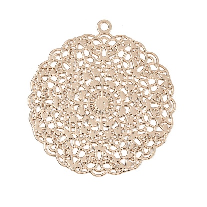 Латунные подвески, без кадмия, без никеля и без свинца, плоские круглые прелести, полый