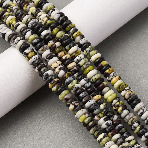 Бусы из натуральной желтой бирюзы (яшмы), рондель