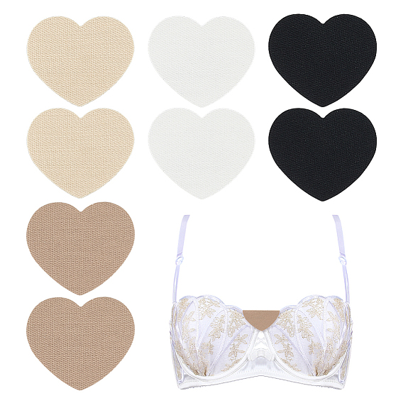 8шт. 4 цвета, сердечки, хлопковая вышивка, самоклеящиеся нитки, пришивные/приклеиваемые утюгом нашивки, аппликации из ткани