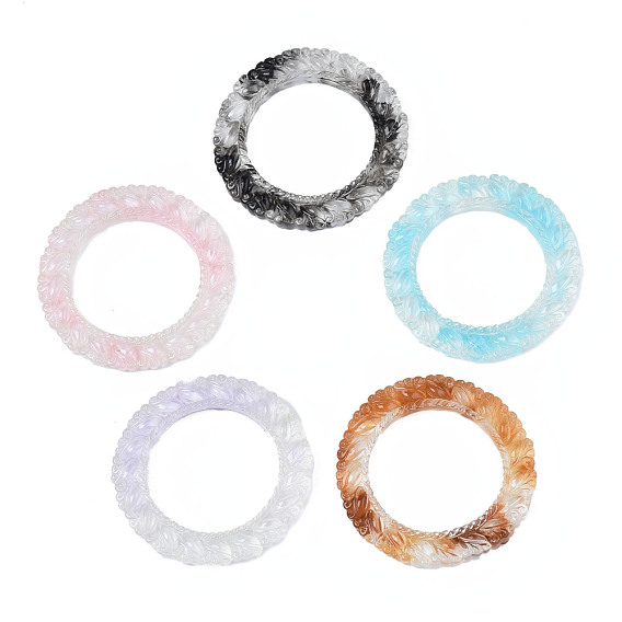 Two Tone Transparent Resin Decoden Cabochons, Imitation Gemstone Style, Ring