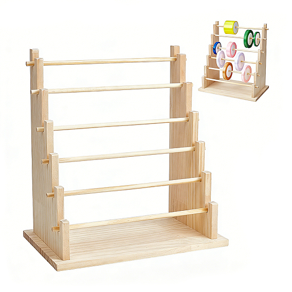 6 Layers Wood Bracelet Organizer Display Riser Stands