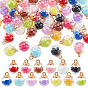 104шт. 13 цвета стеклянные шарообразные подвески, круглые, с акриловыми бусинами и пластиком CCB, граненые