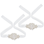 2Pcs Glass & Alloy & Polyester & Resin Flower Bouquet Ribbon, Suitable for Gift Giving Decoration