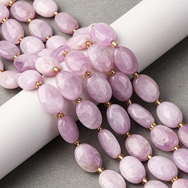 Природные кунцит бисер нитей, Плоско-овальные, с бисером