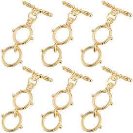10 комплекты латунных застежек-тоглов, двойное кольцо и стержень
