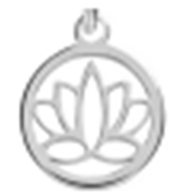 925 Sterling Silber Anhänger, flach rund mit Blume