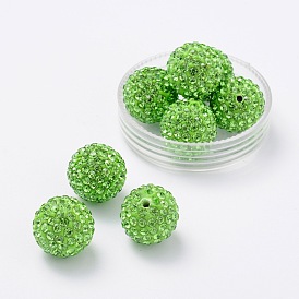 Pave Disco Ball Beads, Polymer Clay Rhinestone Beads, Grade A