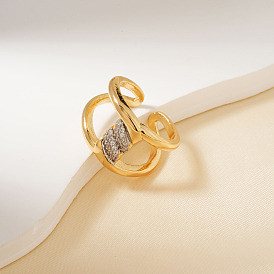 Манжеты из латуни с микро паве кубический цирконий для женщин, твист