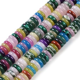 Mixed Stone Beads Strands, Rondelle, Mixed Dyed and Undyed