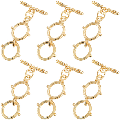 10 комплекты латунных застежек-тоглов, двойное кольцо и стержень