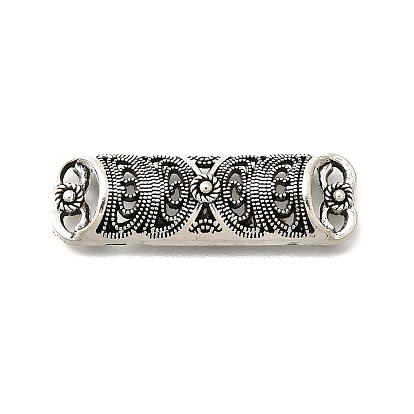 Тибетский стиль сплав соединительные подвески, без кадмия и без свинца, Прямоугольник с цветком