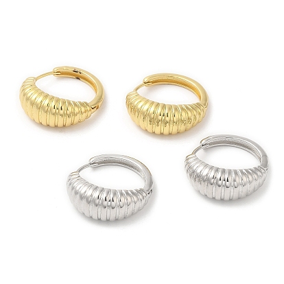 Rack Plating Brass Croissant Hoop Earrings for Women, Long-Lasting Plated, Lead Free & Cadmium Free