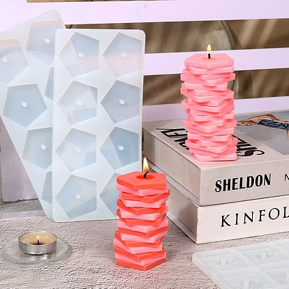 DIY Rotating Scented Candle Making Silicone Molds, Pentagon