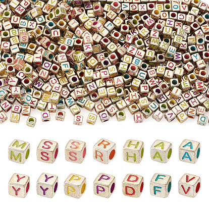 100g непрозрачные акриловые бусины, куб с письмом