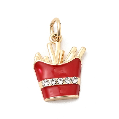 Подвески из латуни с эмалью и стразами, чары из картофеля фри, с целью перехода в кольце