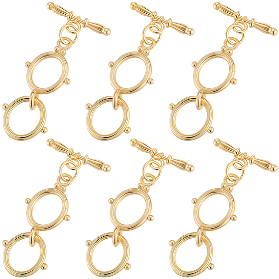 10 комплекты латунных застежек-тоглов, двойное кольцо и стержень
