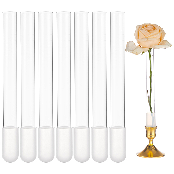 8Pcs Glass Test Tube, Column, with 8Pcs Silicone High-temperature Resistant Cover