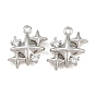 Latón micro pavimenta claro cubic zirconia encantos, encantos estrella