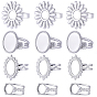 16шт. 4 регулируемые стили 304 компоненты открытого манжетного кольца из нержавеющей стали, настройки кольца чашки безеля, цветок и овал