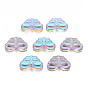 Electroplate Transparent Glass Beads, Half Plated, Butterfly