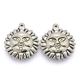 CCB Plastic Sun Pendants, 32x28x8mm, Hole: 2mm