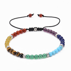 Adjustable Colorful Stone Beaded Yoga Bracelet Handmade Jewelry