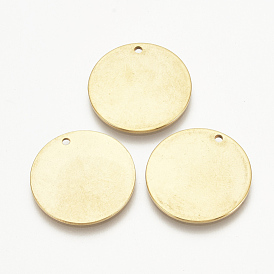 201 Stainless Steel Stamping Blank Tag Pendants, Flat Round