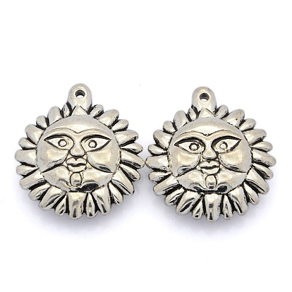 CCB Plastic Sun Pendants, 32x28x8mm, Hole: 2mm