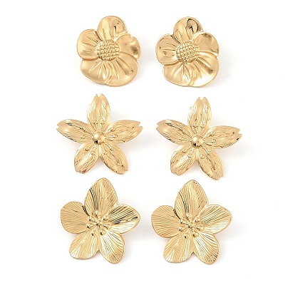 Женские серьги-гвоздики с цветком 304 из нержавеющей стали