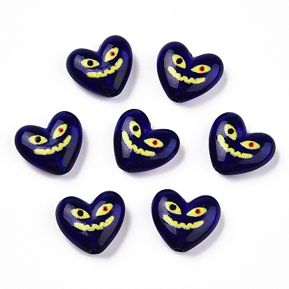 Печатные прозрачные акриловые бусины, сердце