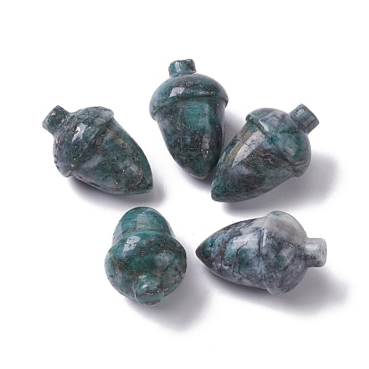 Perles de jade naturels, pas de trous / non percés, pour création de fil enroulé pendentif , aveline