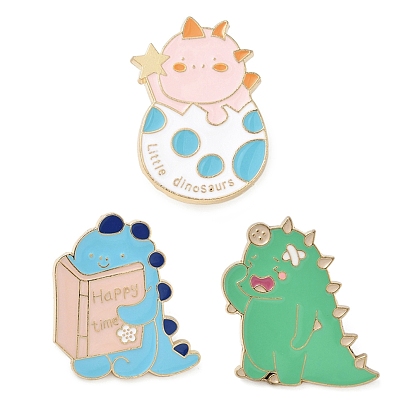 Булавки с эмалью динозавров, булавки для лацканов из сплава для одежды рюкзака