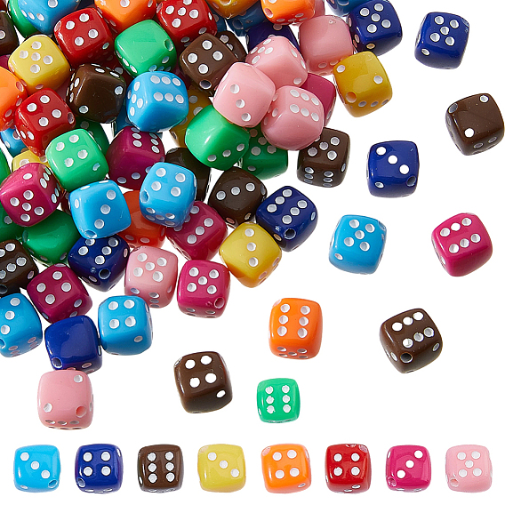 150 непрозрачные акриловые бусины, игральная кость