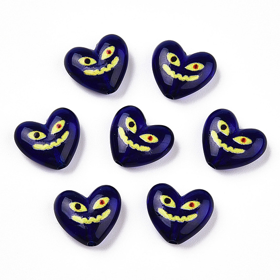 Печатные прозрачные акриловые бусины, сердце