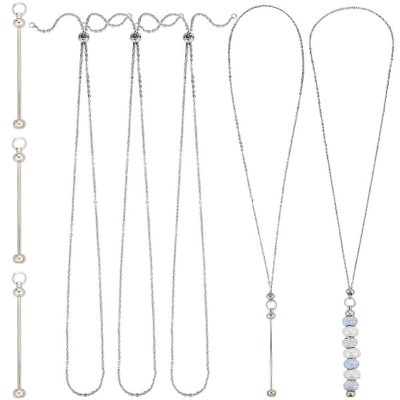 Набор для изготовления ожерелья своими руками, в том числе железный стержень из бисера брелок, 304 изготовление колье-слайдера из нержавеющей стали