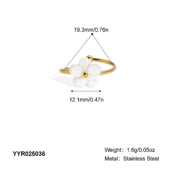 Модные цветочные манжеты из нержавеющей стали для женщин, золотые