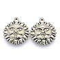 CCB Plastic Sun Pendants, 32x28x8mm, Hole: 2mm