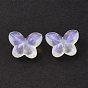Transparent Acrylic Beads, Glitter Powder, Faceted, Butterfly