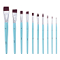 10Pcs Nylon Artist Watercolor Painting Makeup Brush Set, with Wood Handle