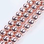 Electroplate Non-magnetic Synthetic Hematite Beads Strands, Beads Strands, Round