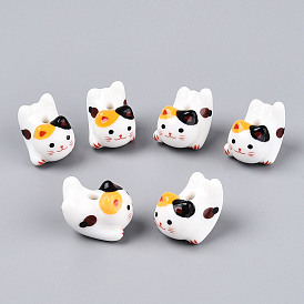 Фарфора ручной печатный бисера, форма кошки