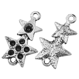 Коннекторы со стразами, тибетский стиль, без свинца и без кадмия, Рождество, снеговика звезда, 19.5x12x2 мм, отверстие : 1 мм , пригодный для стразов 0.8~2 мм