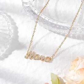 Word mama латунный микропаве прозрачный кубический цирконий подвеска кабель цепочка ожерелья для женщин, День матери подарок