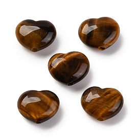 Natural Tiger Eye Beads, Heart