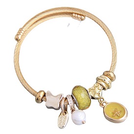 Metallic Charm Bracelet with Sweet and Diverse Pendants - Fashionable European & American Style Accessory