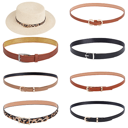 7 шт. 7 стили резинки для шляп из искусственной кожи, с пряжкой сплава, для аксессуаров для шляп